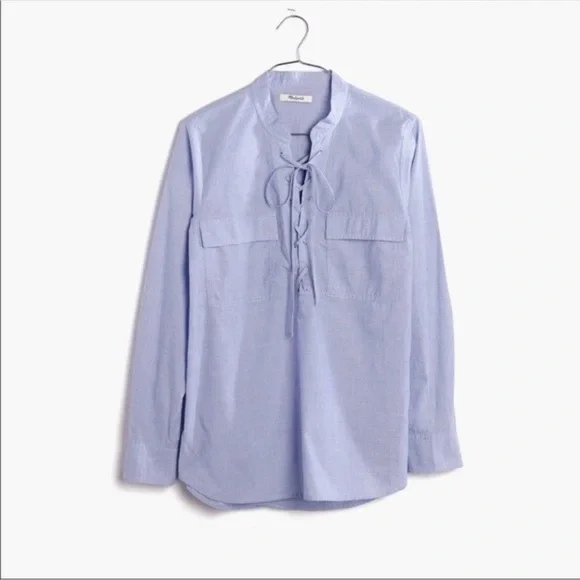 Like new 😎Light Blue Lace-Up Women's Top - Picture 2 of 3